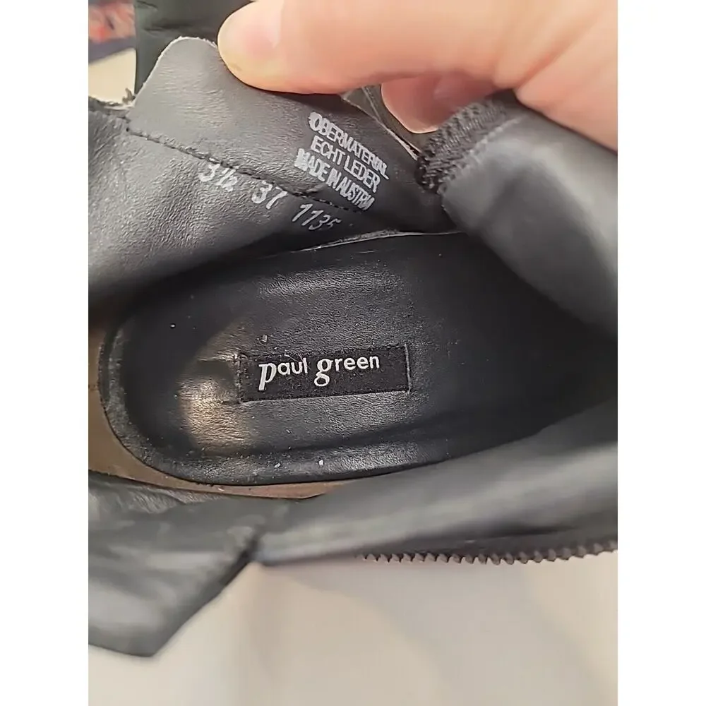 Paul Green Boots Ankle Booties Womens 6 Obermaterial ECHT Leder Heels Black